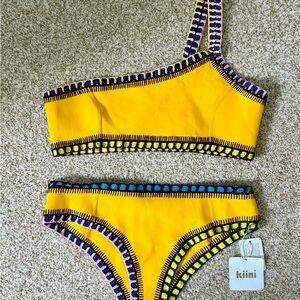 KIINI Blue and Yellow Bikini with Purple Trim